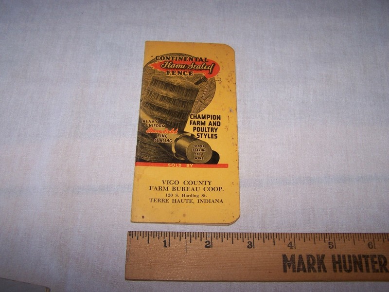 1959 VIGO COUNTY FARM BUREAU COOP Pocket Note Book TERRE HAAUTE INDIANA