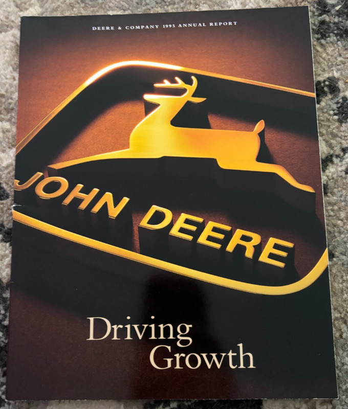 John Deere Annual Report For 1995 Brochure FCCA
