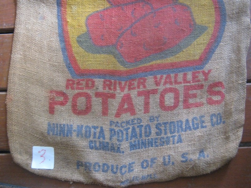 37"x22" Vtg MINN-KOTA'S Prider Red River Potatoes Climax Minnesota burlap sack gallery
