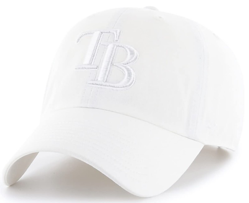 47 MLB White/White Clean Up Adjustable Hat Cap - Tampa Bay Rays