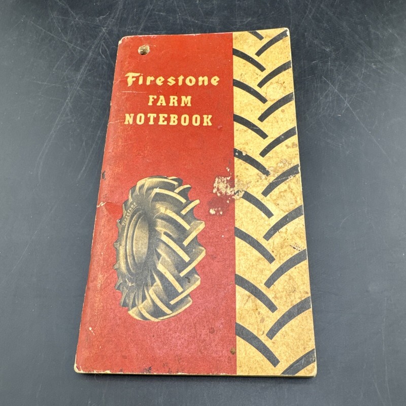 Vintage Advertising Firestone Tires Farm Notebook 1956-1958 With Calendar