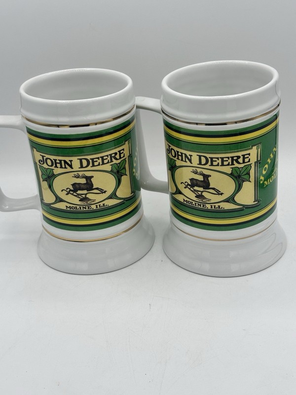Set of 2 - 2006 John Deere Beer Steins or Coffee Mugs Moline Illinois Large 6.5" gallery