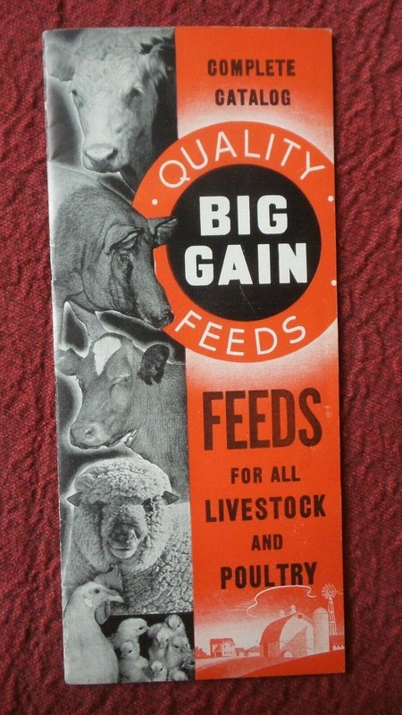 Vintage Advertising BIG GAIN FEEDS Poultry, Livestock BROCHURE Circa 1950’s