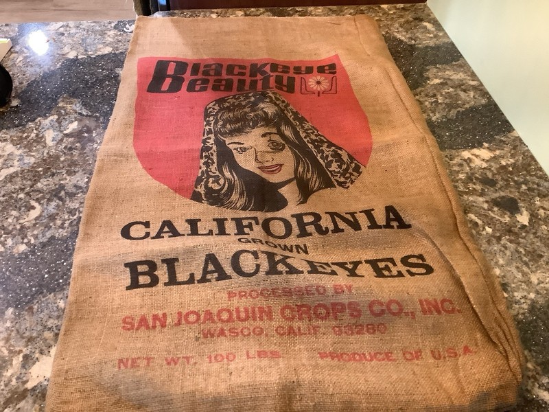 Vintage Blackeye Beauty Burlap Seed Sack Wasco California Great Graphics GA29