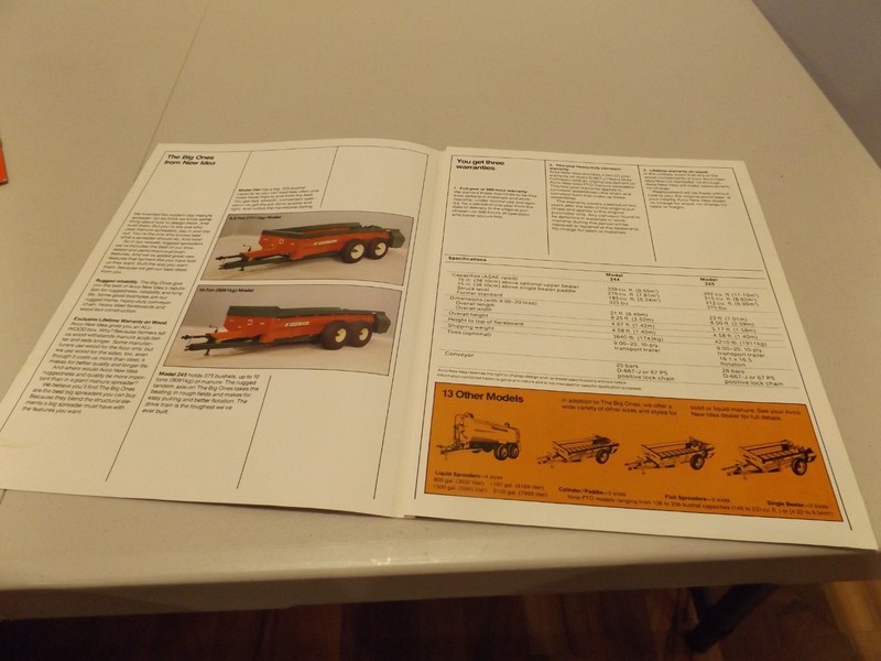 NEW IDEA MANURE SPREADERS 244, 245, LIT. # 7915-62 gallery