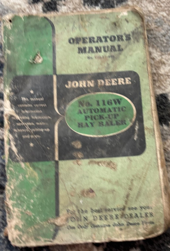 John Deere 116W Pickup Baler Operator’s Manual FCCA25
