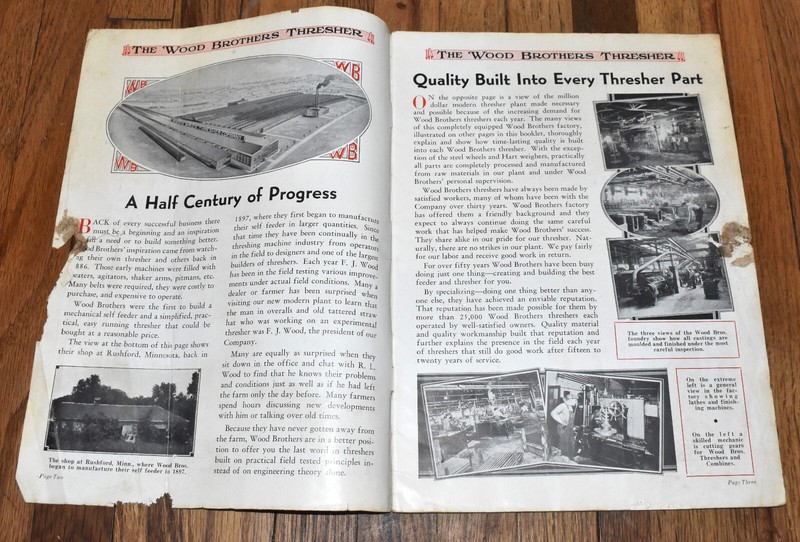 Vintage Wood Brothers Thresher Sales Catalog Brochure gallery