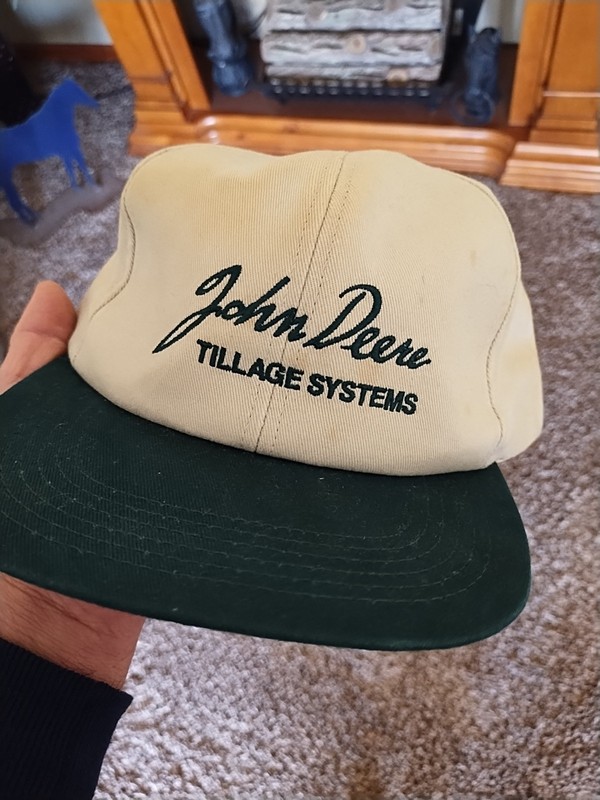 Vtg JOHN DEERE Tillage Systems Equipment Farm Cap Strapback Hat K-Brand USA