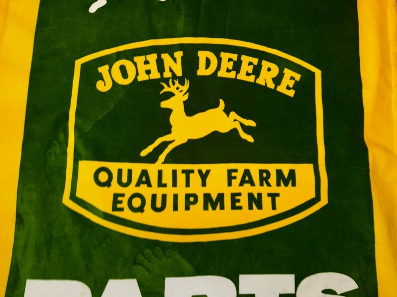 John Deere Buy Genuine Parts Sherpa Fleece Throw Blanket 50x60 Vintage Logo gallery