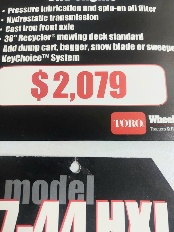 NOS Wheel Horse Dealer Price Tag Sale Hanger Tag 1990's gallery