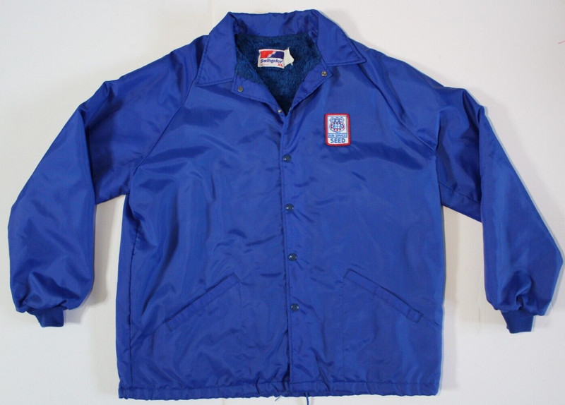 XL 1980s Vintage Lined Jacket Vintage MFA Farm Seed Agri Swingster Made in USA