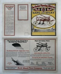 1928 ROCK ISLAND PLOWS Gang Sulky FARM ADVERTISING Antique Brochure POSTER