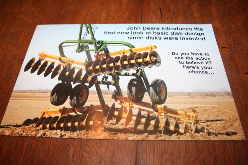 John Deere 9 New Level-Action Disks Postcard 1973!