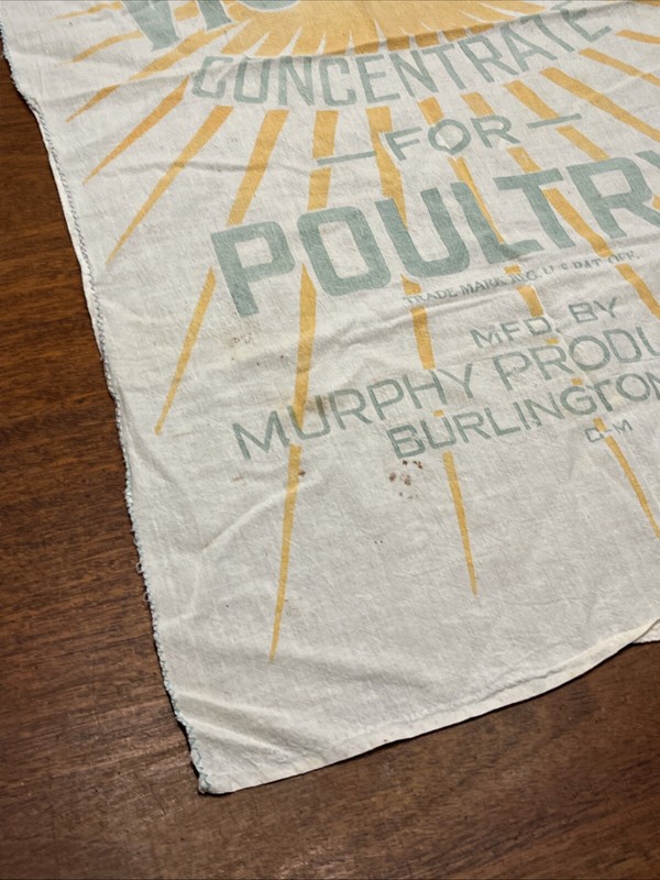 Vintage Murphy's Vig-O-Ray Concentrate Feed Bag Poultry Burlington Wisconsin gallery