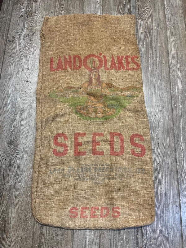 Original LAND O LAKES Princess Seeds Sack Burlap Bag Dairy Advertising