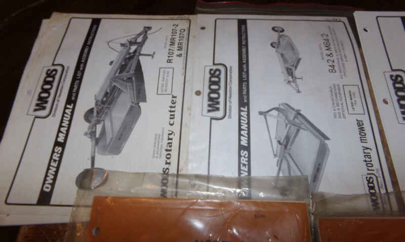 5-lot 1970's-1980's woods rotary cutters owners manuals good used gallery