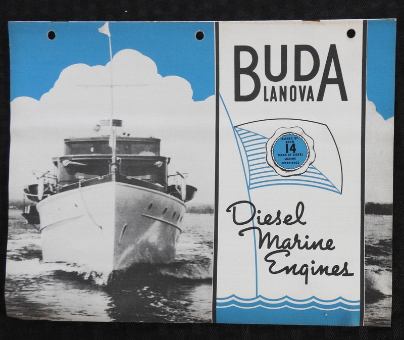 1940 “Buda Lanova Marine Diesel Engines” Work-Tow-Fish-PLEASURE Boat Brochure