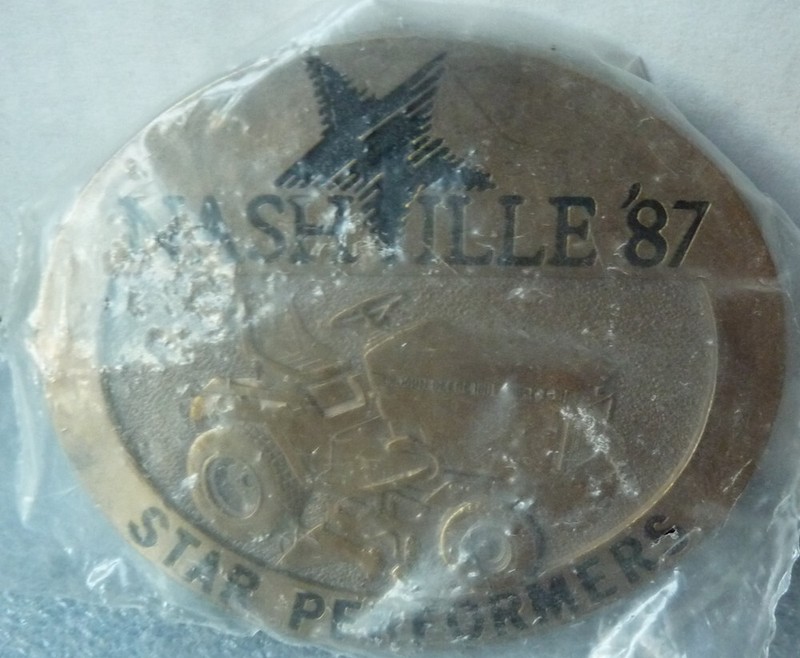1987 John Deere Nashville ’87 Star Performer Brass Belt Buckle