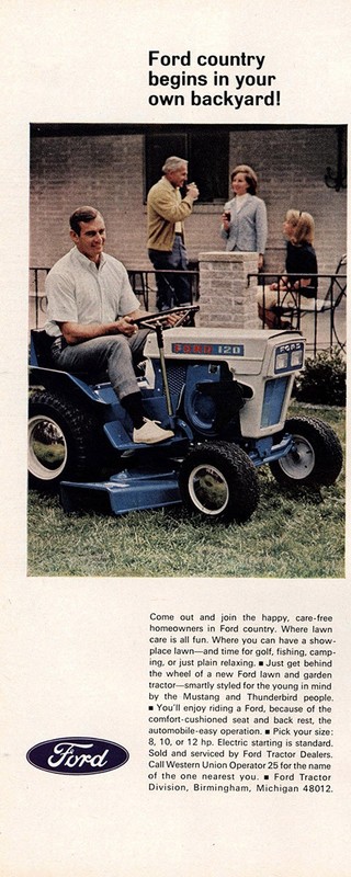1967 Ford Tractor: Country Begins In Your Own Backyard Vintage Print Ad