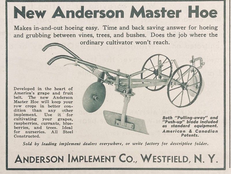 1946 AD.(XF14)~ANDERSON IMPLEMENT CO. WESTFIELD, NY. ANDERSON MASTER HOE