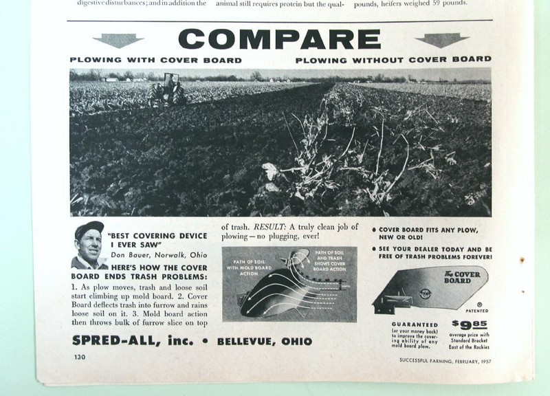 Original 1957 Implement Photo Ad featires Don Bauer of Norwalk Ohio