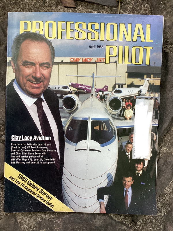 Original April 1985 Professional Pilot Aviation Magazine Book Clay Lacy Aviation