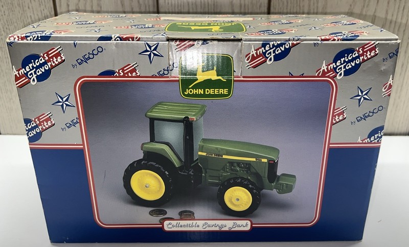 VINTAGE 1998 John Deere Tractor Enesco Ceramic Bank /COA & numbered NOS NIB