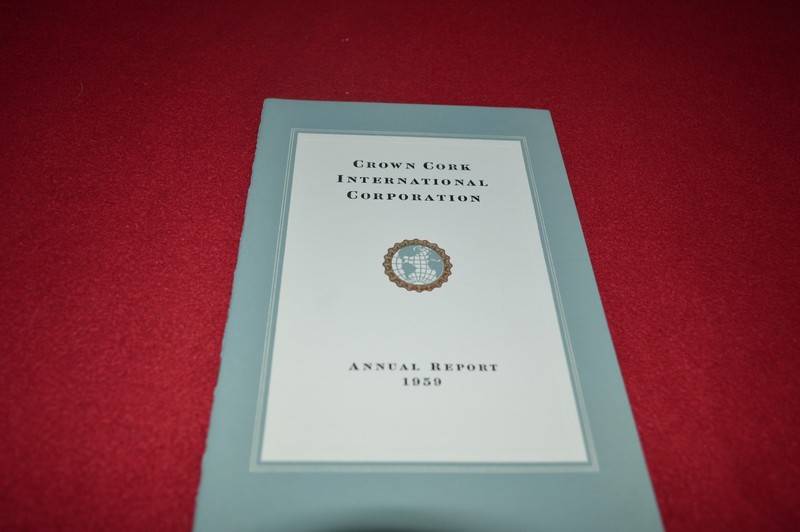Crown Cork International Annual Report For 1959 Dealers Brochure YABE12