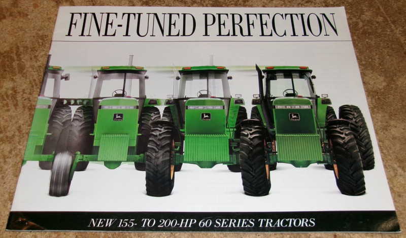 1991 john deere new 155 to 200 HP 60 series tractors brochure very good used