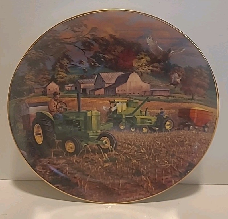 Life On The Farm Twilight Break 8″ Collector Plate Charles Freitag John Deere