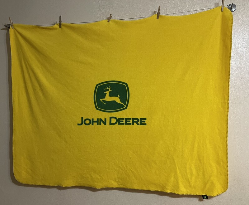 John Deere Yellow Green TM Logo Fleece Blanket Lightweight 47” X 60” gallery
