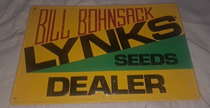 Lynks Seeds Dealer Tin Sign Bill Bohnsack Vintage Original