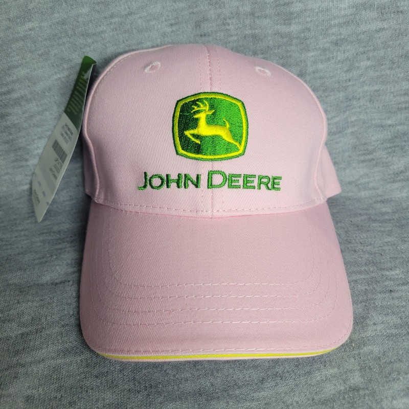 John Deere Toddler Cap Hat Stretch Fit Fitted OS Girls Pink Tractor NWT