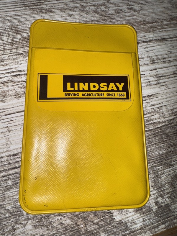 Vintage Lindsay Serving Agricultural Since 1868 Pocket Protector Yellow