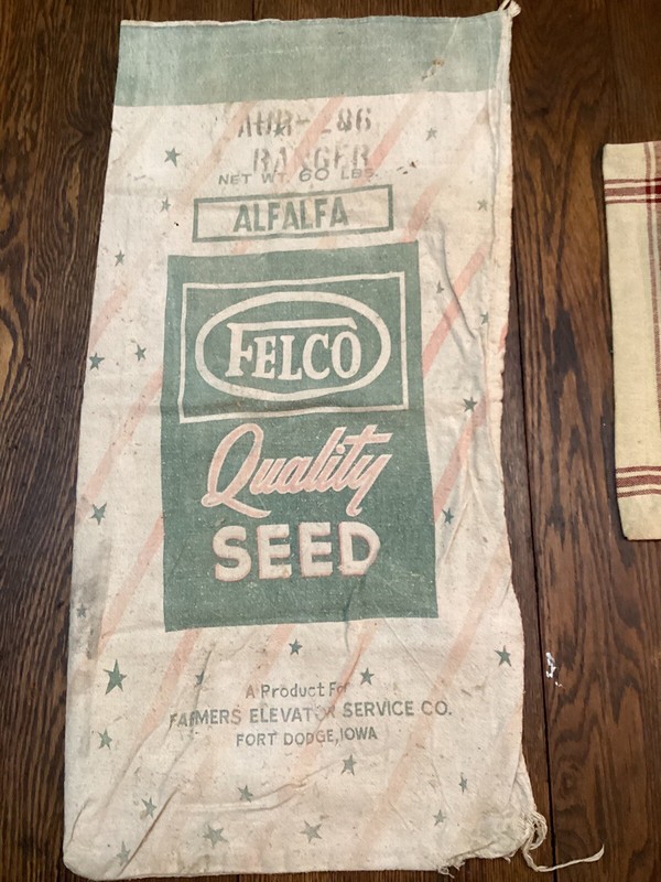 Vintage FELCO Seed Sack Bag Farmers Elevator Fort Dodge Iowa