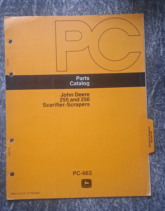 John Deere 255 And 256 Scarifier-Scrapers. Parts Catalog PC-663 1976