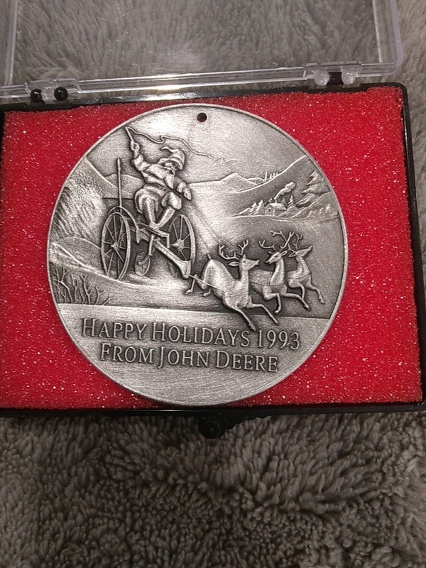 1993-1994 (4) JOHN DEERE LIMITED EDITION CHRISTMAS ORNAMENTS, PEWTER- BRASS NEW gallery