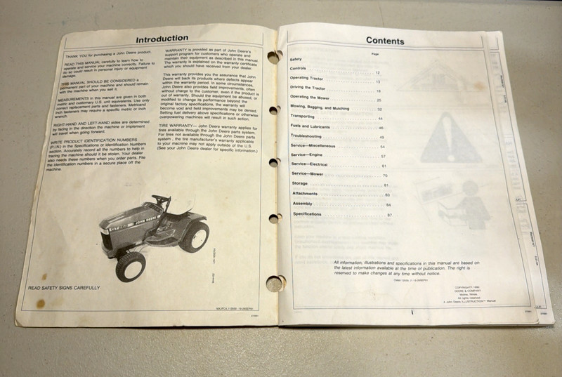 JOHN DEERE - GT262 Lawn and Garden Tractors Operators Manual OMM113559 J1 gallery