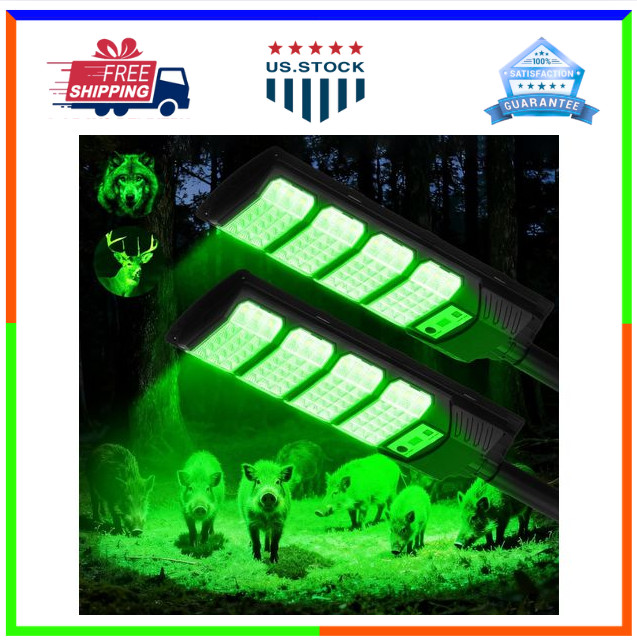 Hog Lights for Night Hunting, 12000LM Solar Green Hunting Light with 2 Pack