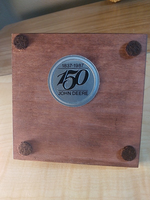 VINTAGE 1837 - 1987 JOHN DEERE 150TH ANNIVERSARY MINI HISTORIC ANVIL IN BOX gallery
