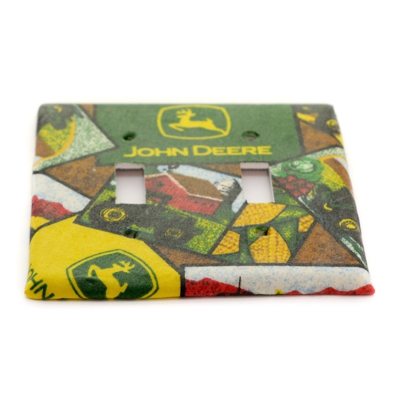 John Deere Double Switch Plate Cover Plastic Handmade Vintage gallery