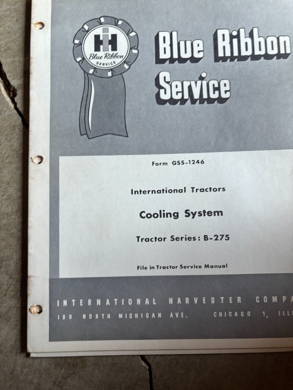 International Harvester B-275 Tractor Cooling System Shop Manual AMIL26