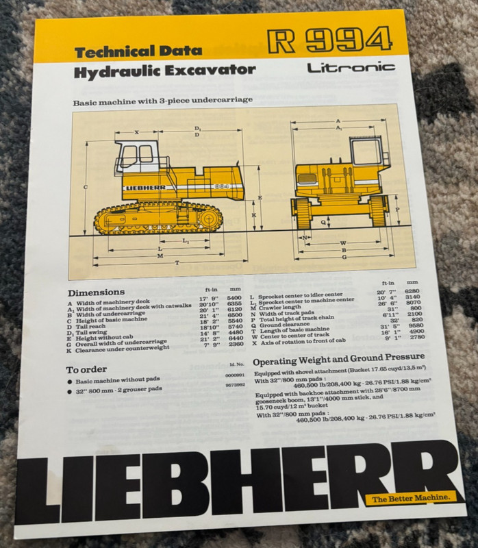 Liebherr R 994 Excavator Brochure DCPA26