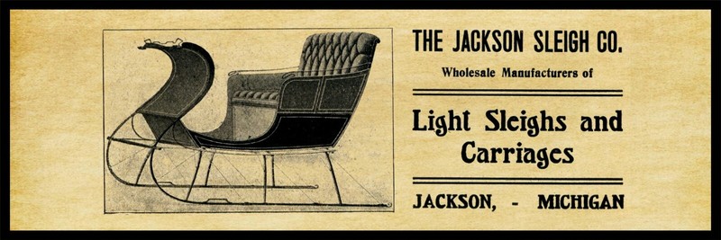 1905 Jackson Sleigh Co. NEW Metal Sign 12″ x 36″ USA STEEL XL Size – 4 lbs.