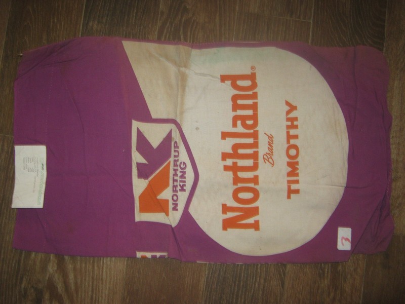 Vintage NK NORTH KING, NORTHLAND BRAND TIMOTHY cloth sack