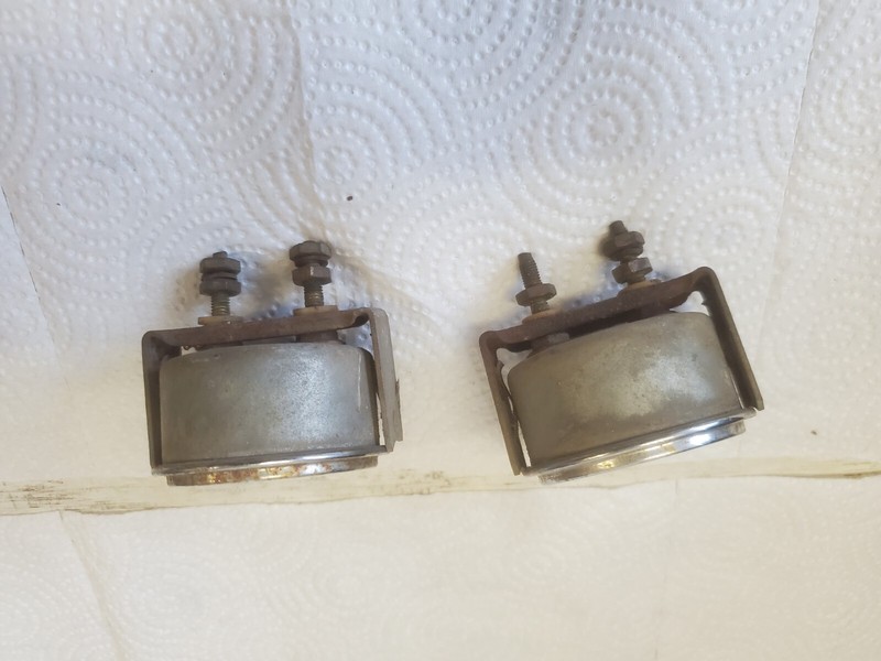 2 Vintage Metal Case Tractor Guages 2" Diameter Fuel & Temperature Chrome gallery