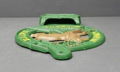 John Deere Vtg Cast Iron 17″L Green Wall Mounted Mail Letter Holder Advertising