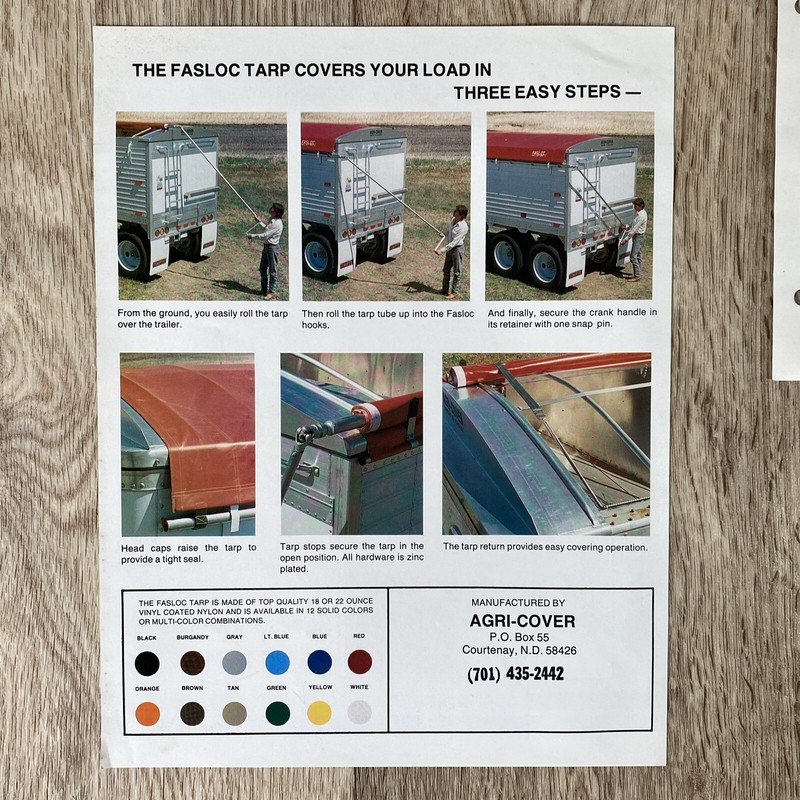 Farm Sales Brochure Lot 7 Paper Items Tarps, Auger, Trailer, Isuzu Diesel Motor gallery