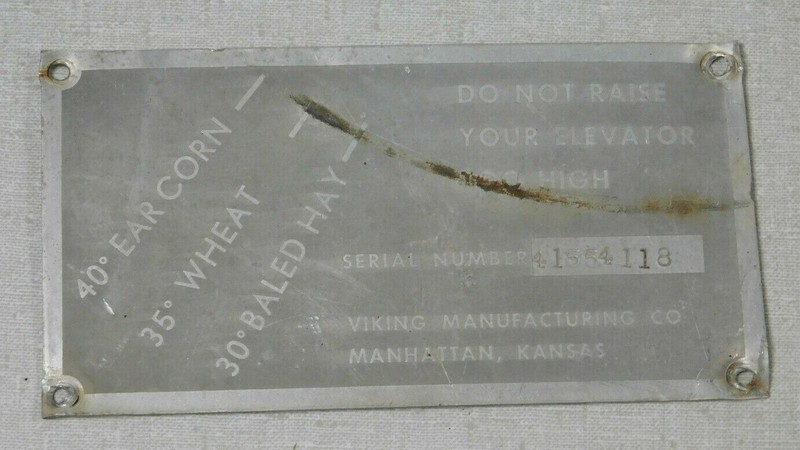 Viking Manufacturing Elevator name plate Manhattan Kansas