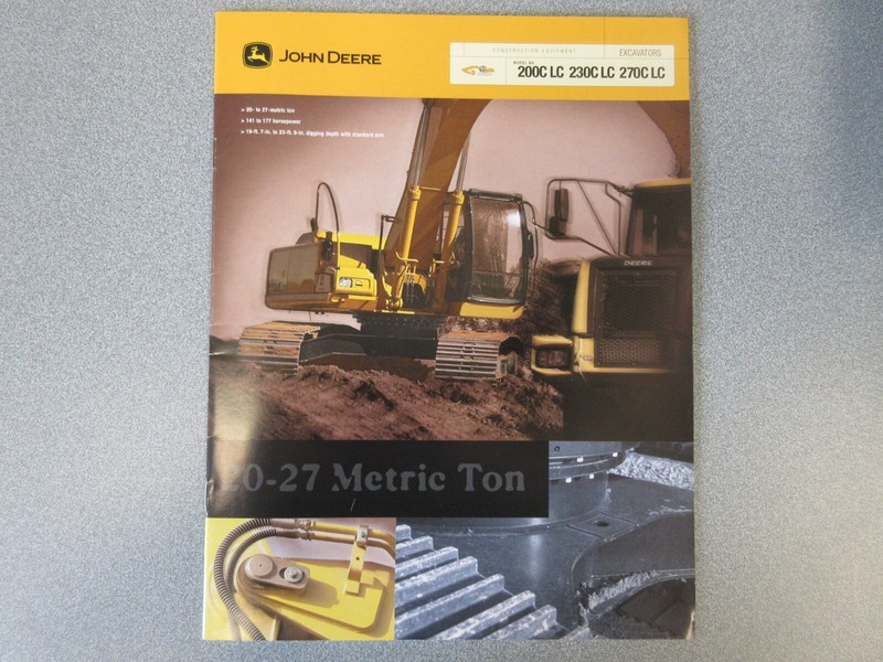 John Deere 200C LC, 230C LC, 270C LC Excavators Brochure 20 Page VG Condition